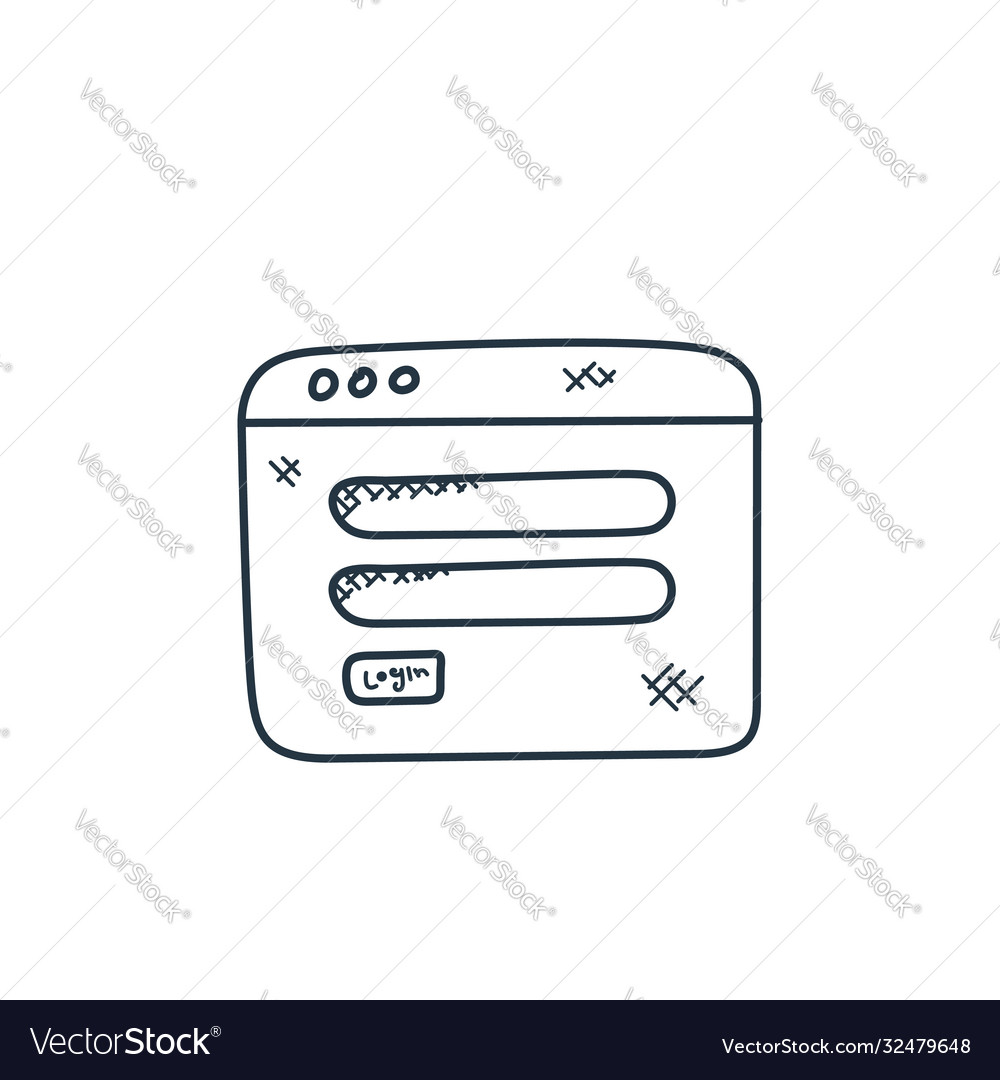 Log in icon isolated on white background outline Vector Image Log in icon isolated on white background outline