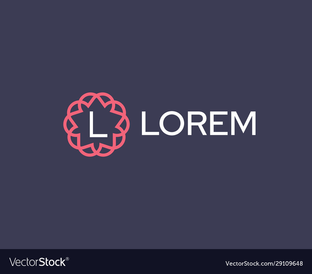 Premium Buchstaben l logotype elegant floral