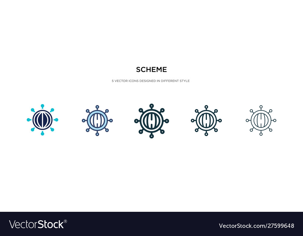 Scheme icon in different style two colored vector image Scheme icon in different style two colored