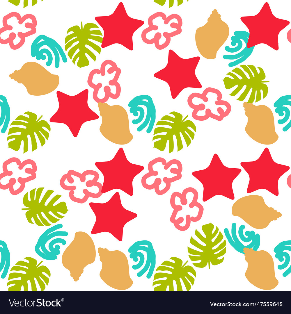Seamless summer color pattern of abstract shapes vector image Seamless summer color pattern of abstract shapes