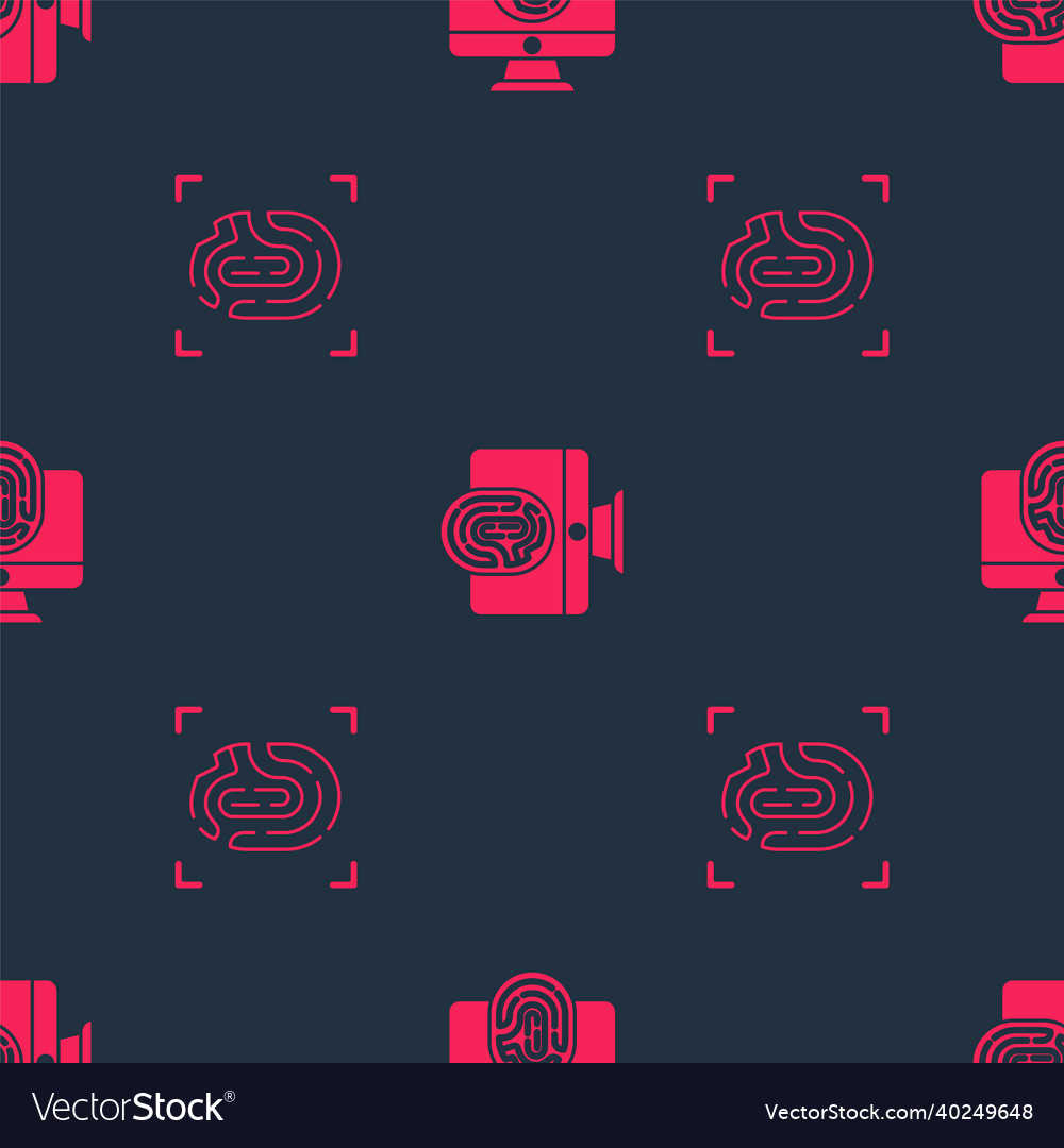 Set fingerprint and monitor vector image Set fingerprint and monitor
