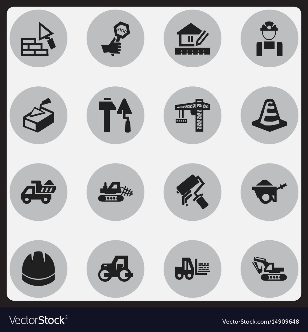 Set of 16 editable structure icons includes
