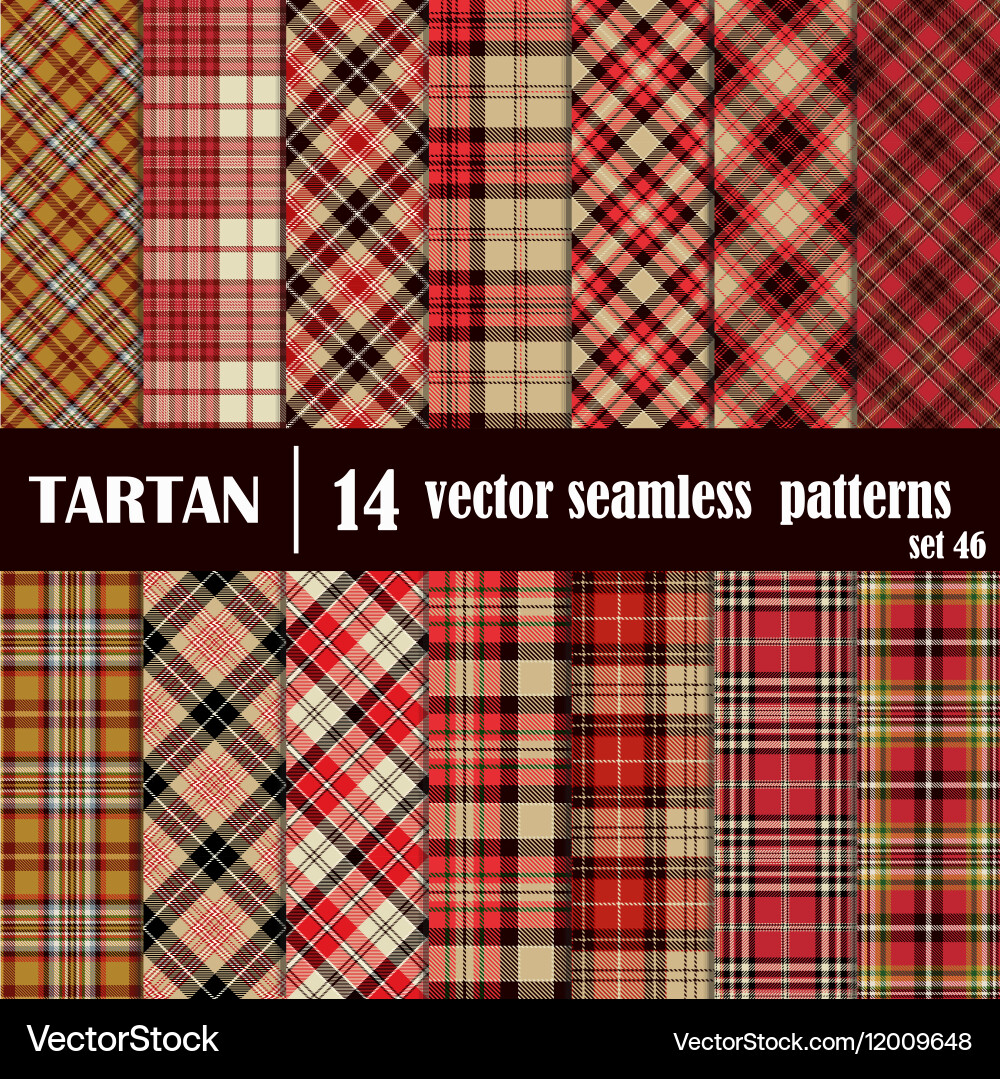 Set tartan seamless pattern Royalty Free Vector Image