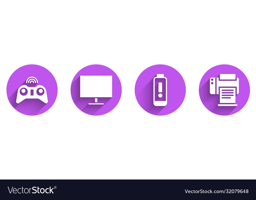 Set wireless gamepad computer monitor screen vector image Set wireless gamepad computer monitor screen