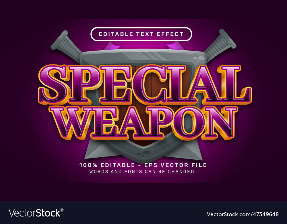 Special weapon 3d text effect and editable vector image Special weapon 3d text effect and editable