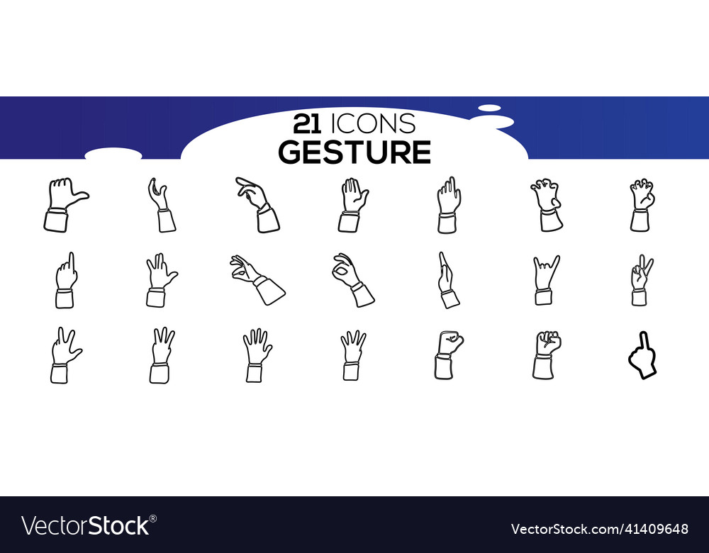 Touch screen gestures icons in thin line style Vector Image Touch screen gestures icons in thin line style