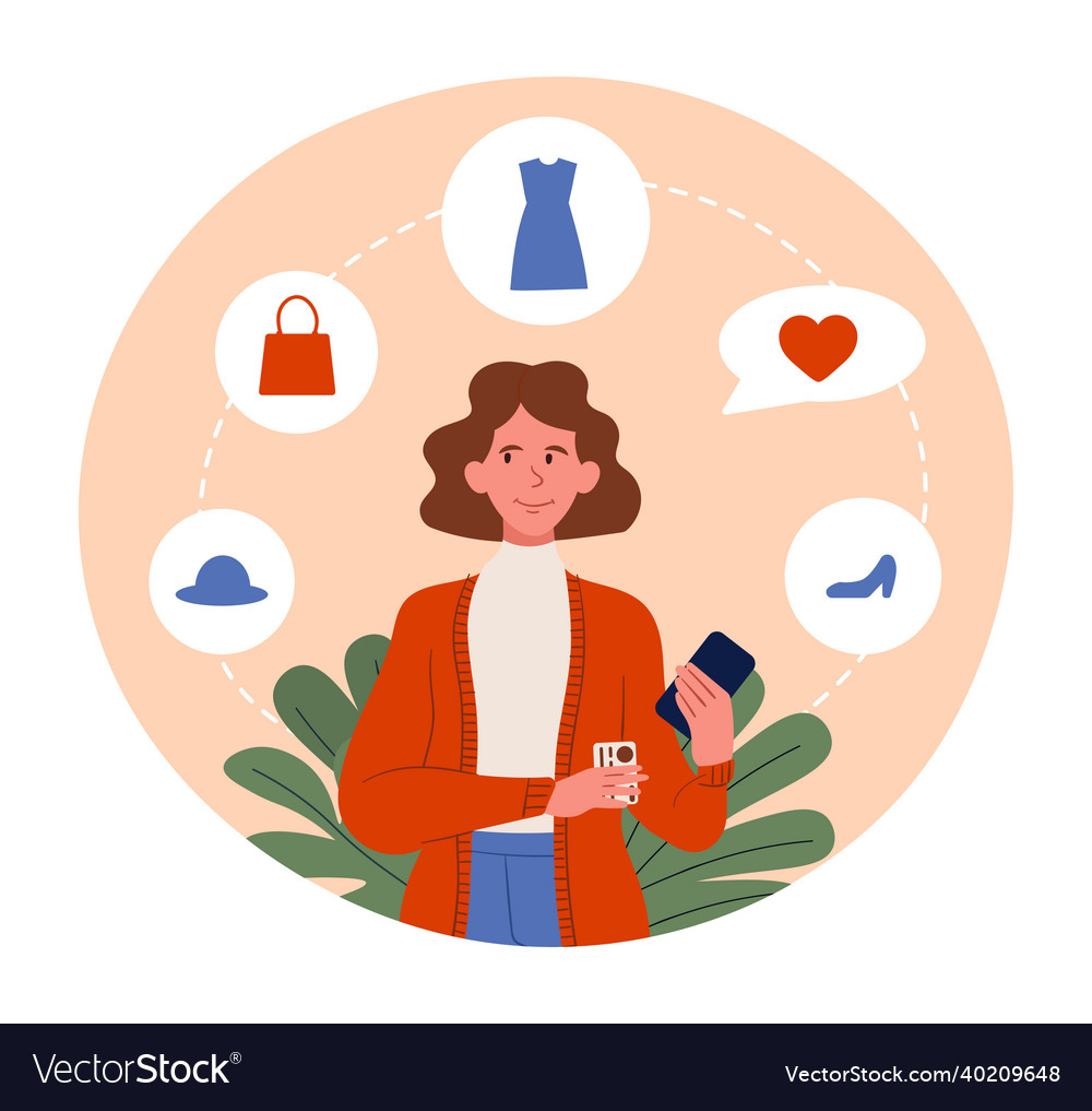Woman buy online vector image Woman buy online