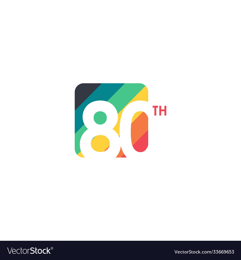 80 year anniversary template design Royalty Free Vector