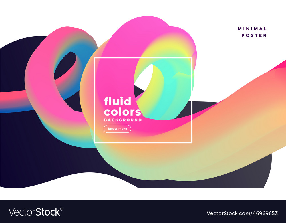 Colorful 3d fluid loop abstract background