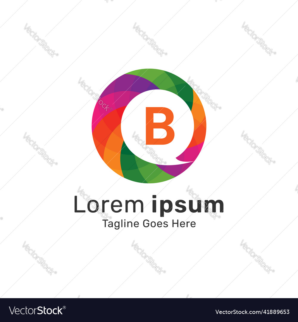 Colorful Message Circle With B Letter Logo Vector Image