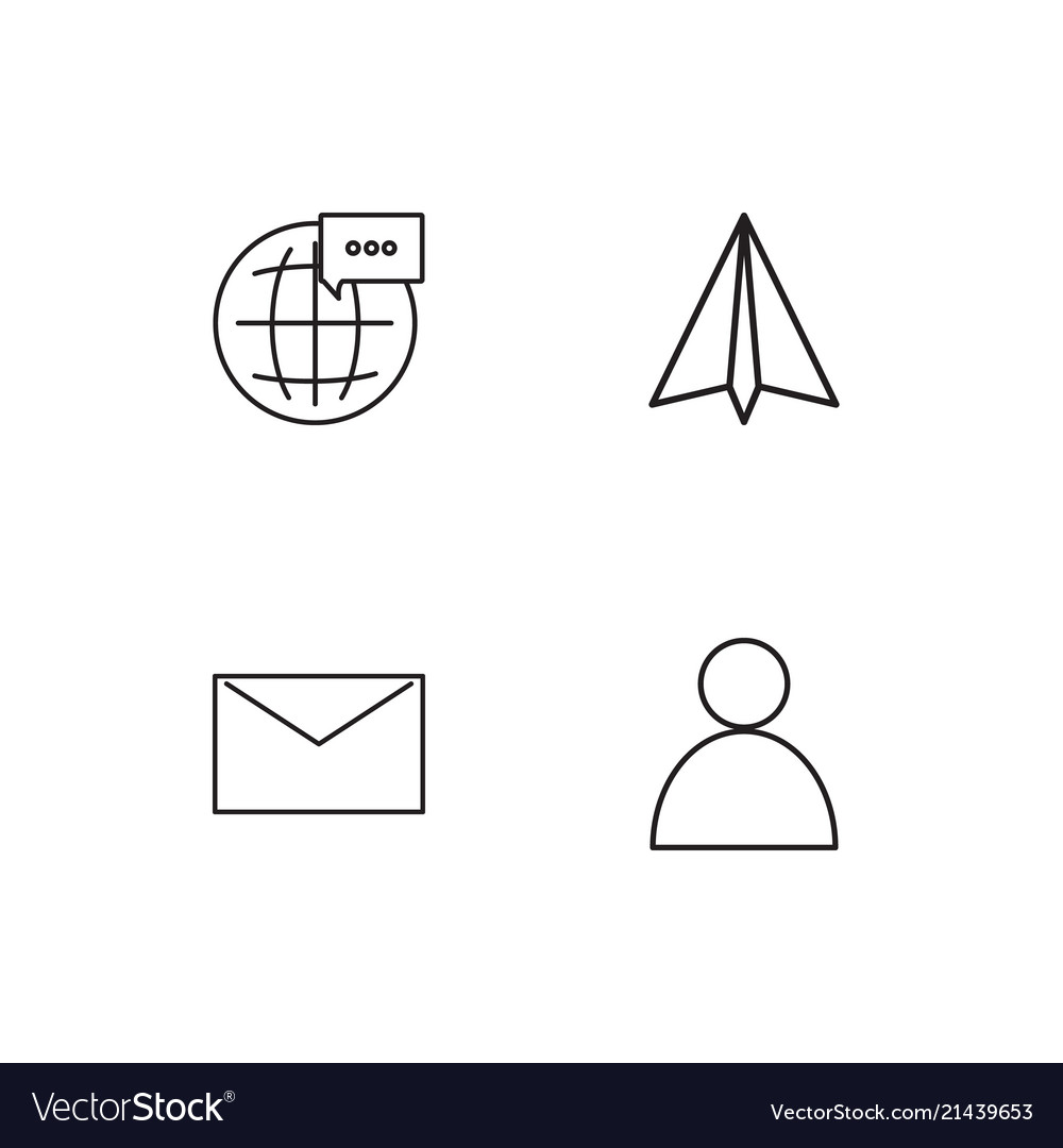 Communication linear icons set simple outline
