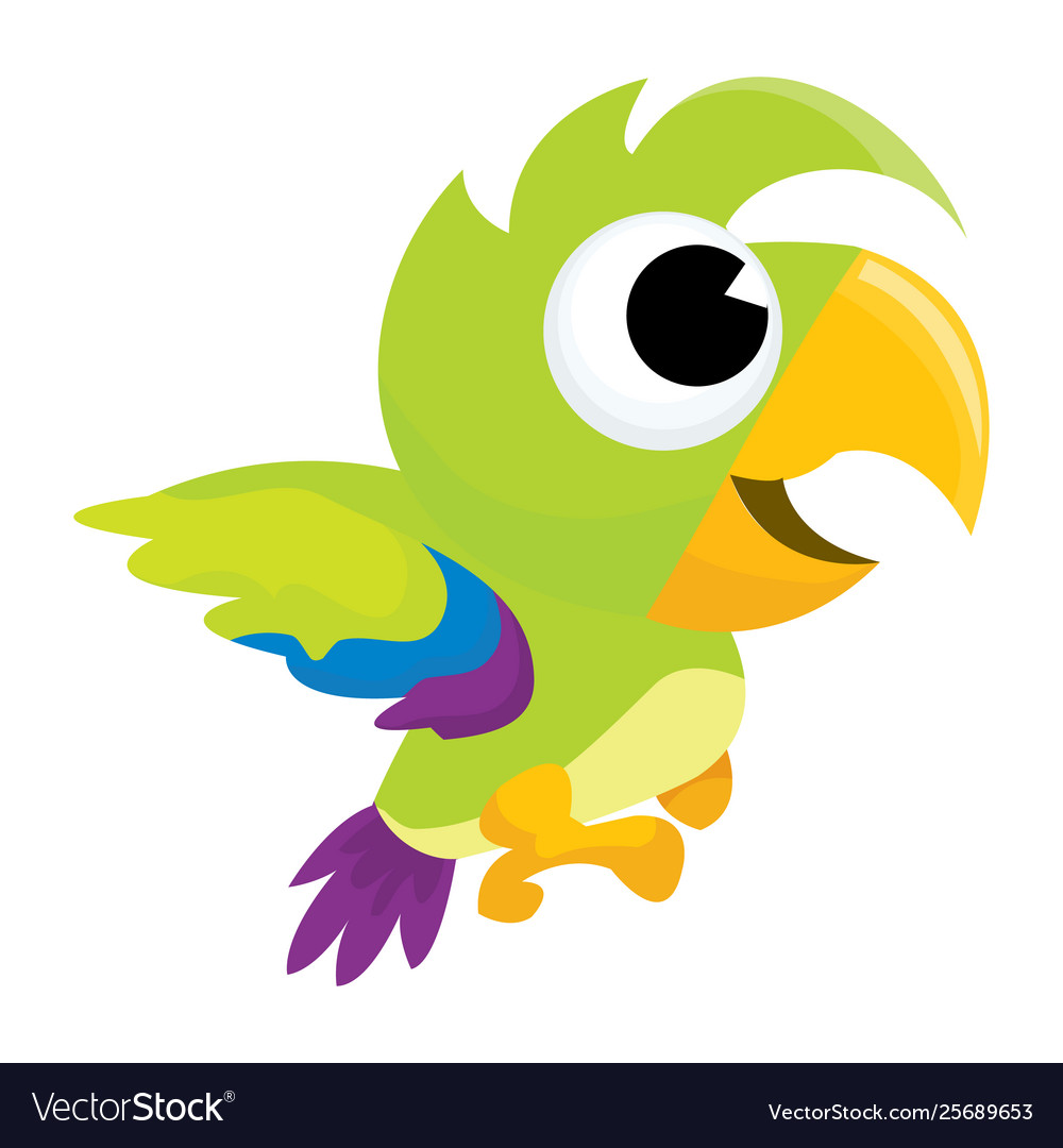 Cute cartoon parrot