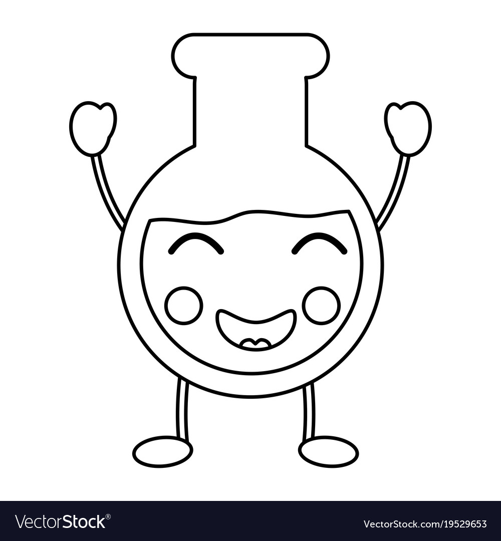 Flask laboratory kawaii icon image