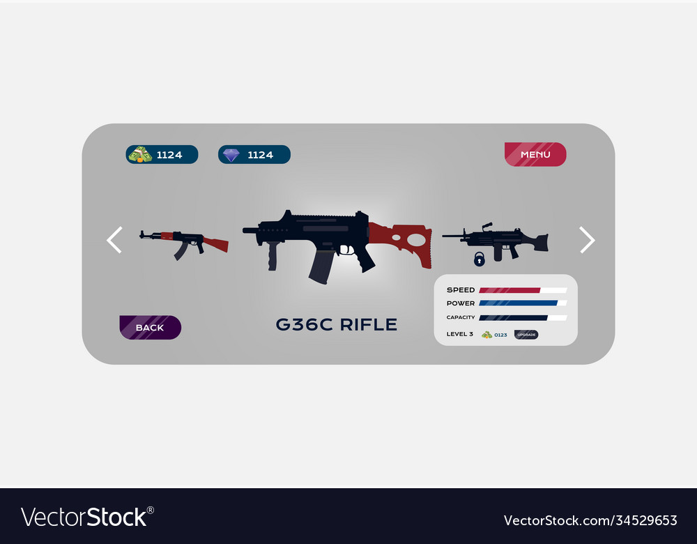 Gun select option game ui kit