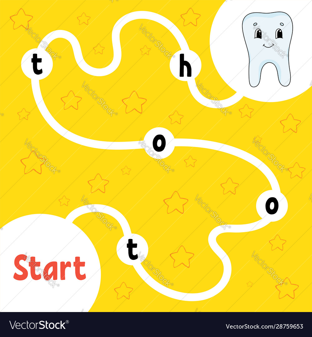 Healthy tooth logic puzzle game learning words