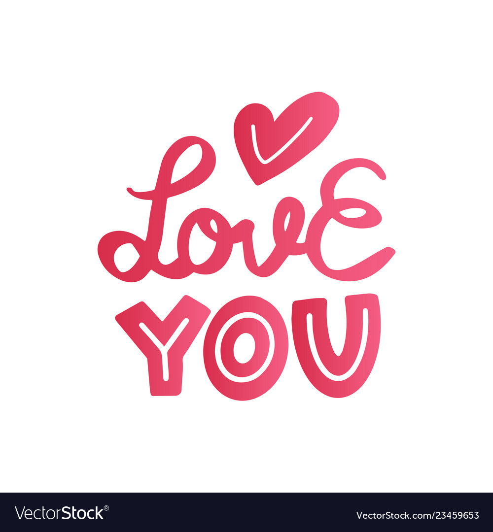 I love you lettering doodle quote with ring Vector Image