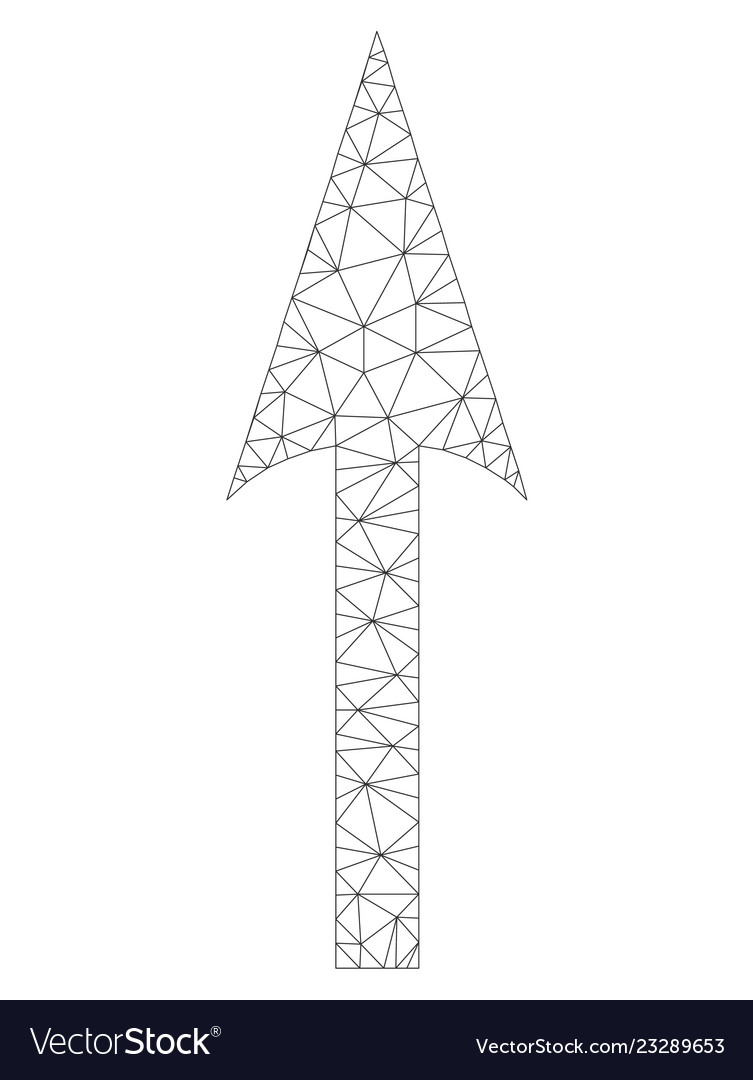 Mesh sharp arrow up icon vector image Mesh sharp arrow up icon