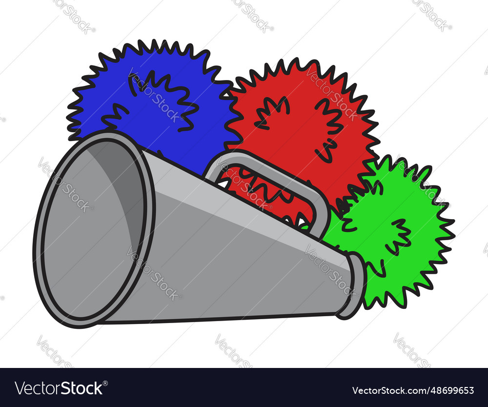 Pom And Megaphone Royalty Free Vector Image Vectorstock 8052