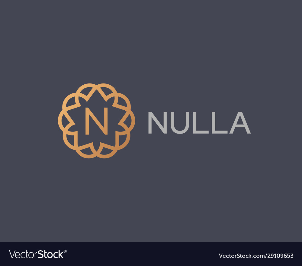 Premium letter n logotype elegant floral Vector Image