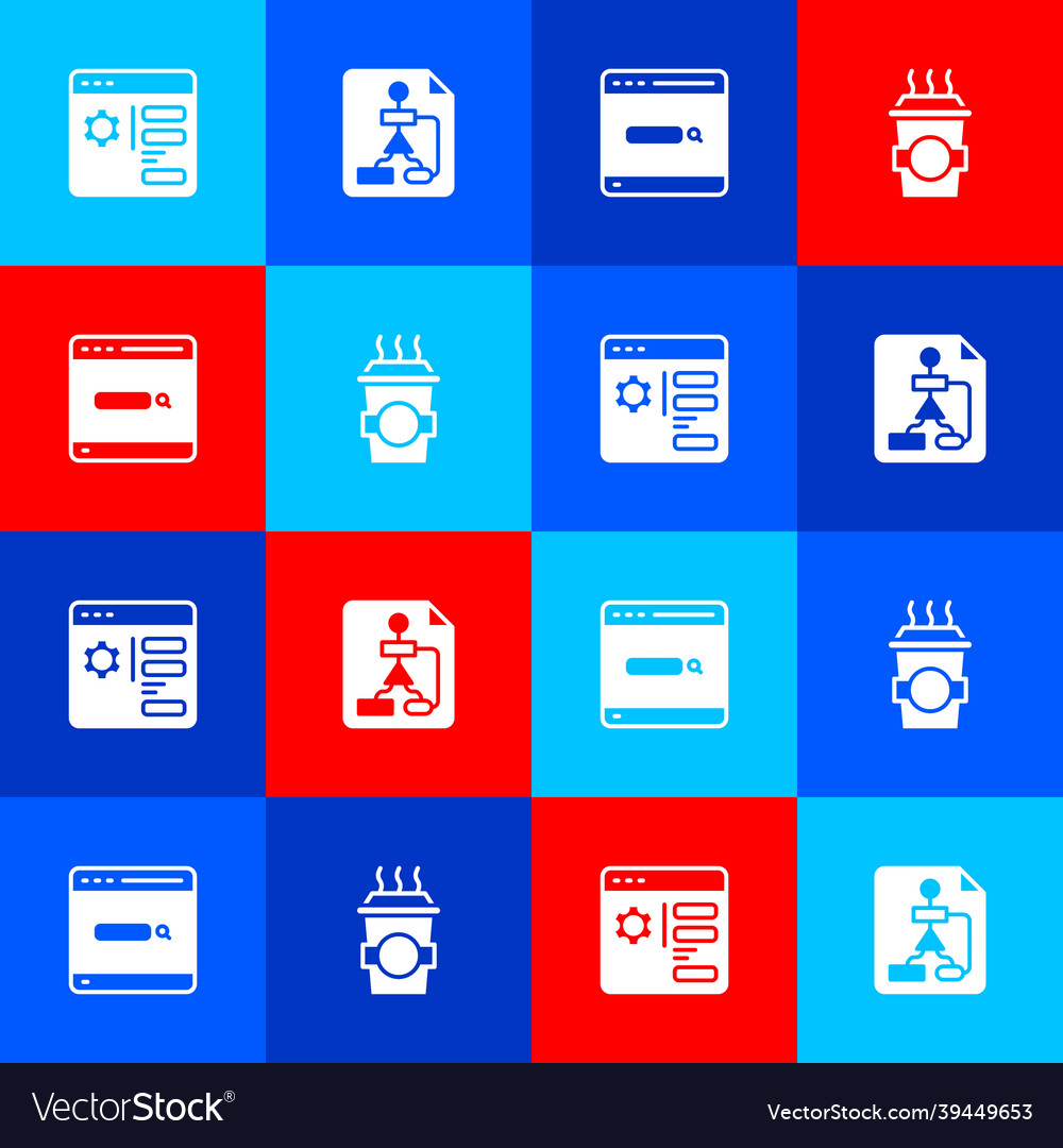 Set browser setting flowchart search engine vector image Set browser setting flowchart search engine