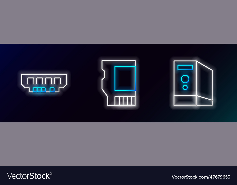 Set line case of computer ram random access vector image Set line case of computer ram random access
