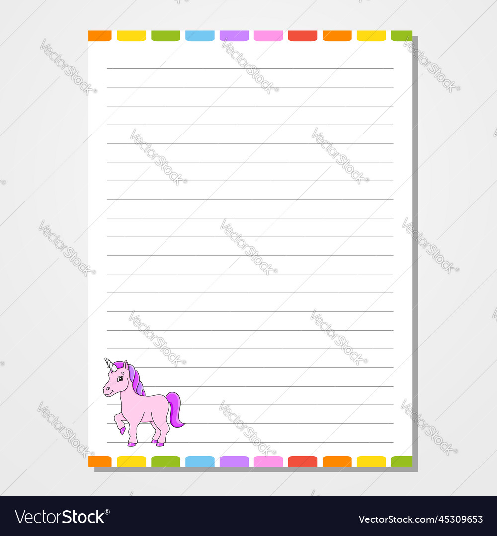 Sheet template for notebook notepad diary lined vector image Sheet template for notebook notepad diary lined