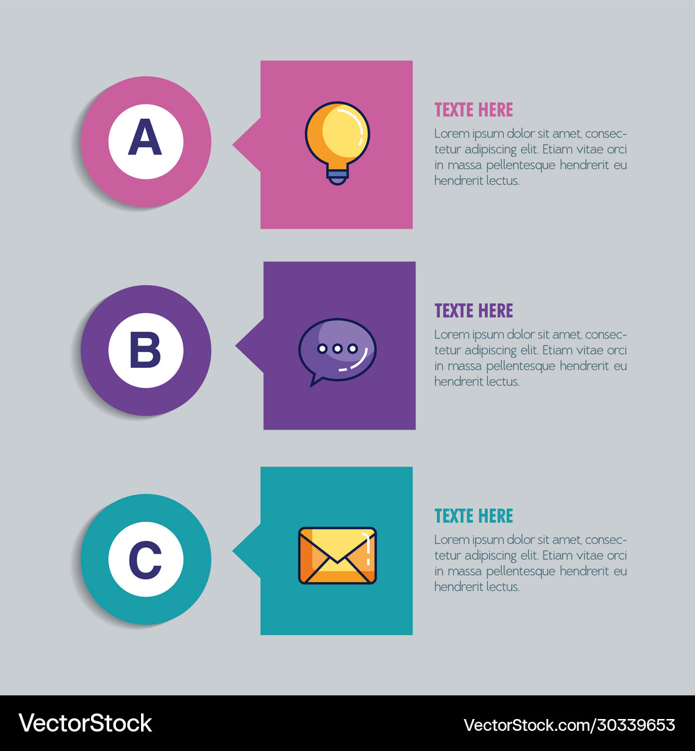 Statistical infographic with letters and icons Vector Image