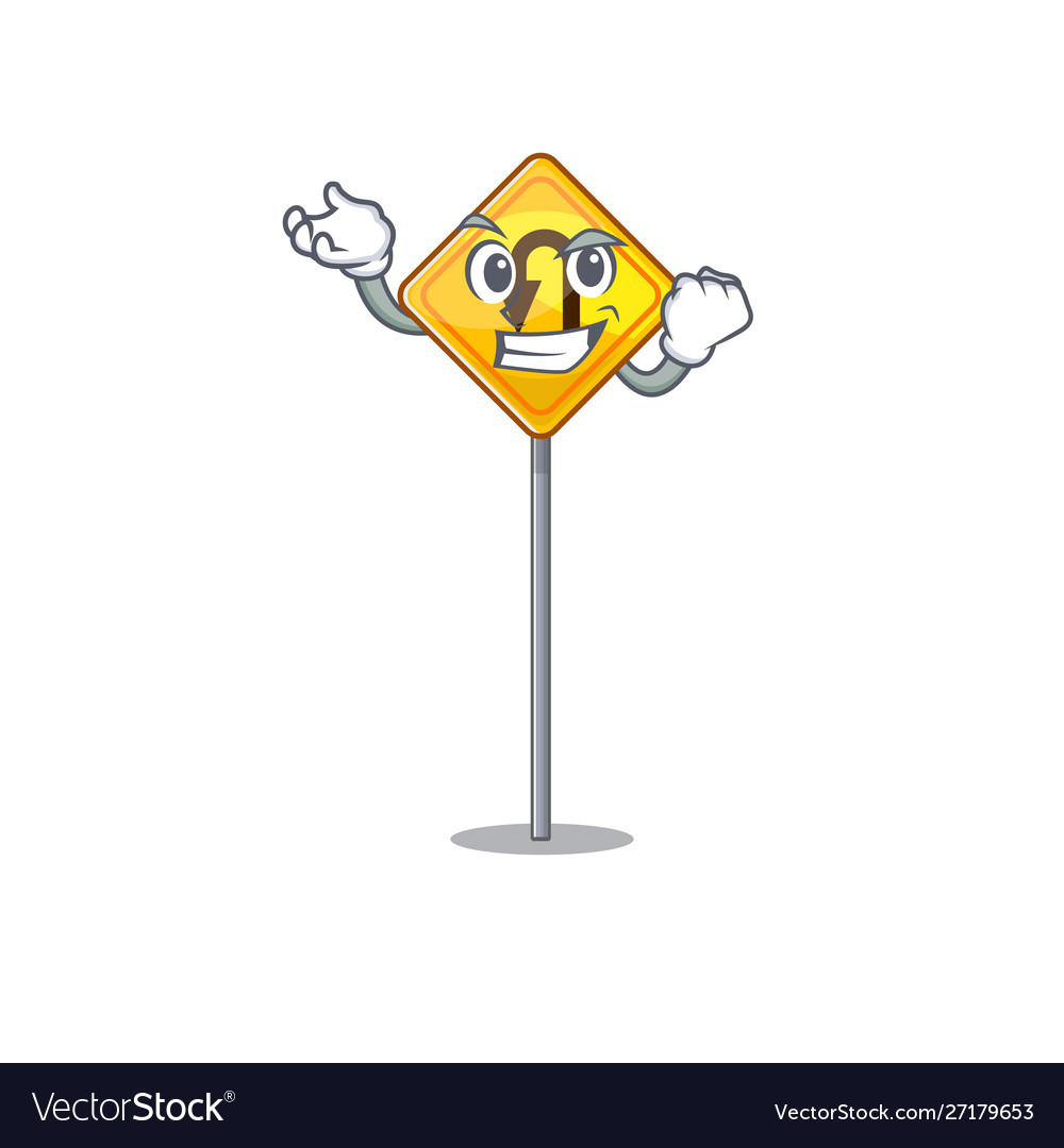 Successful u turn sign shaped cartoon Royalty Free Vector