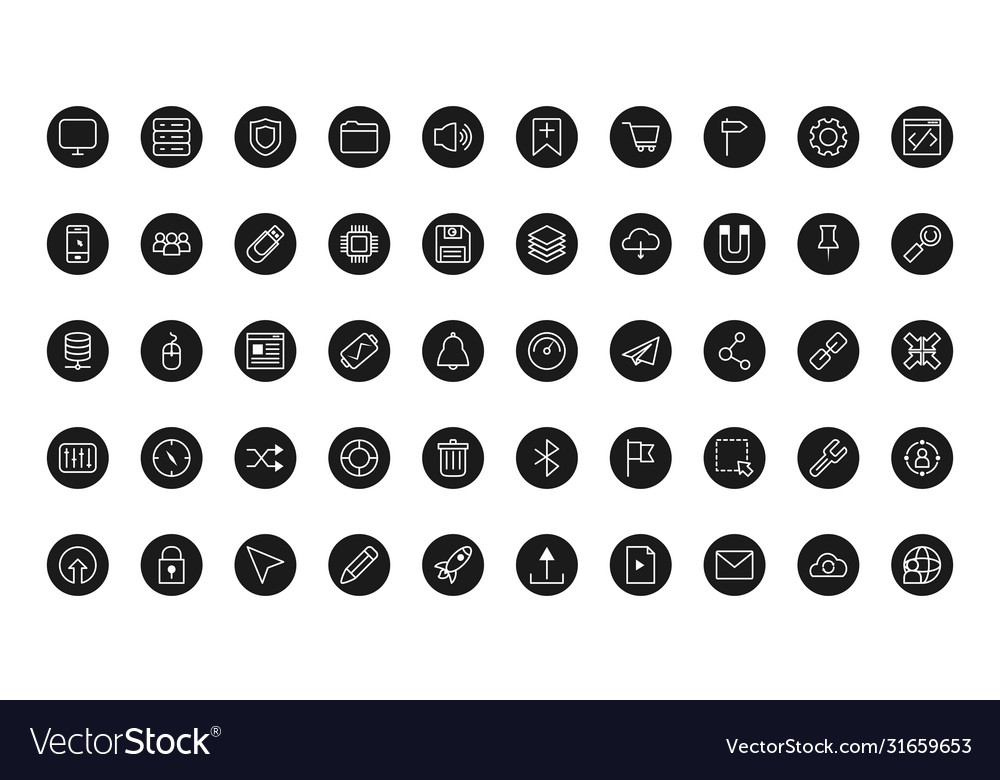 Ui or ux icon set block style