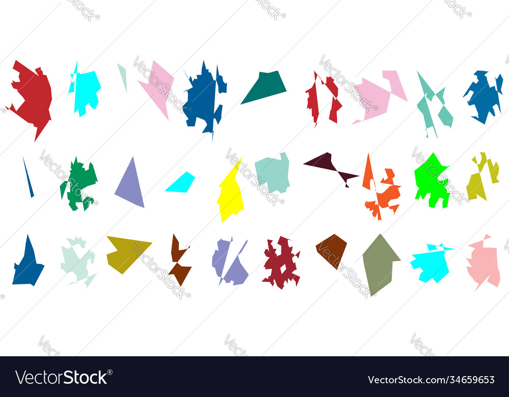 Weird strange generated random edgy shapes Vector Image Weird strange generated random edgy shapes