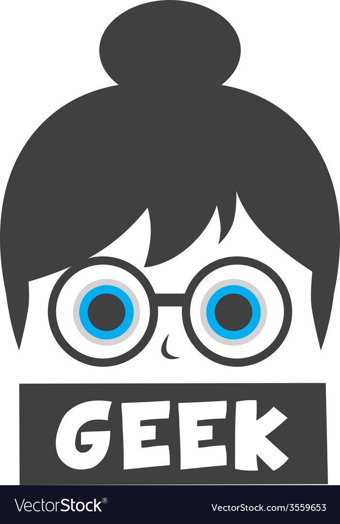 Young geek girl cartoon