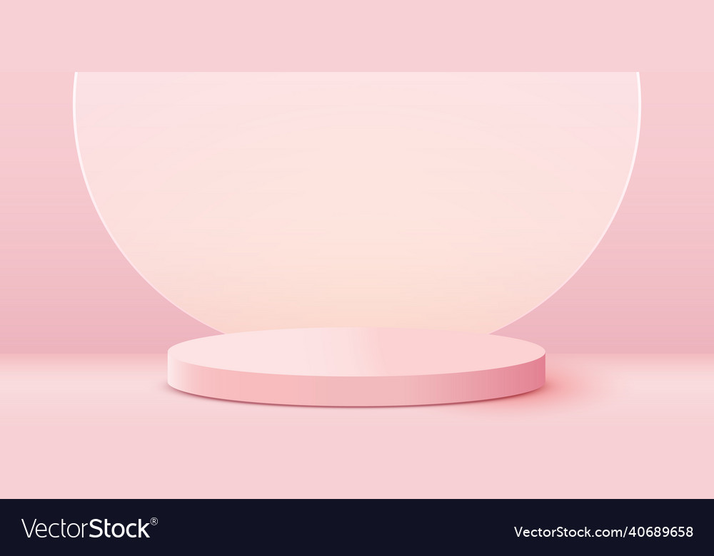 Abstract scene background cylinder podium on pink vector image Abstract scene background cylinder podium on pink