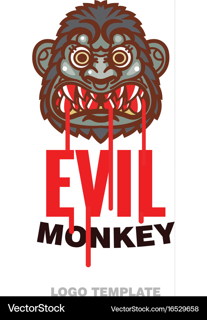 Angry monkey head Royalty Free Vector Image - VectorStock