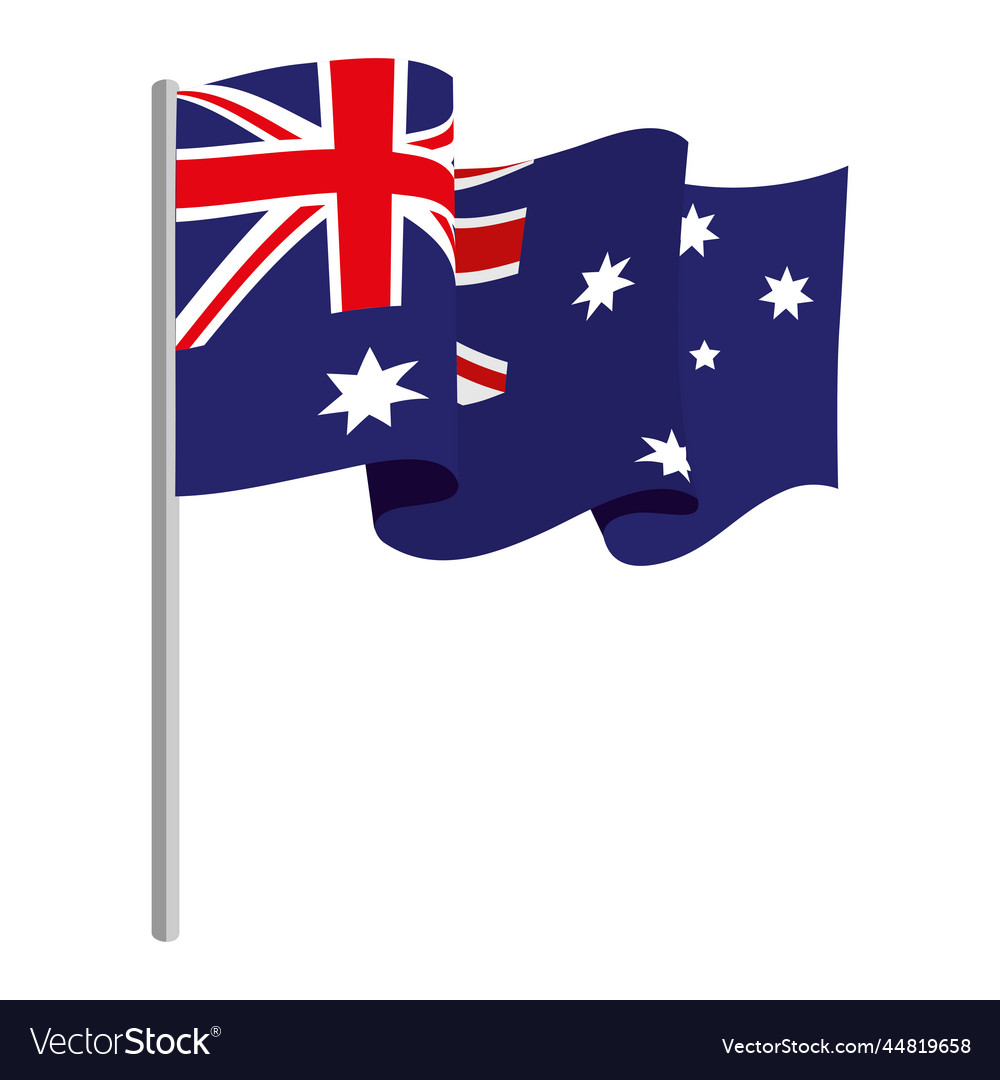 Australian flag in pole