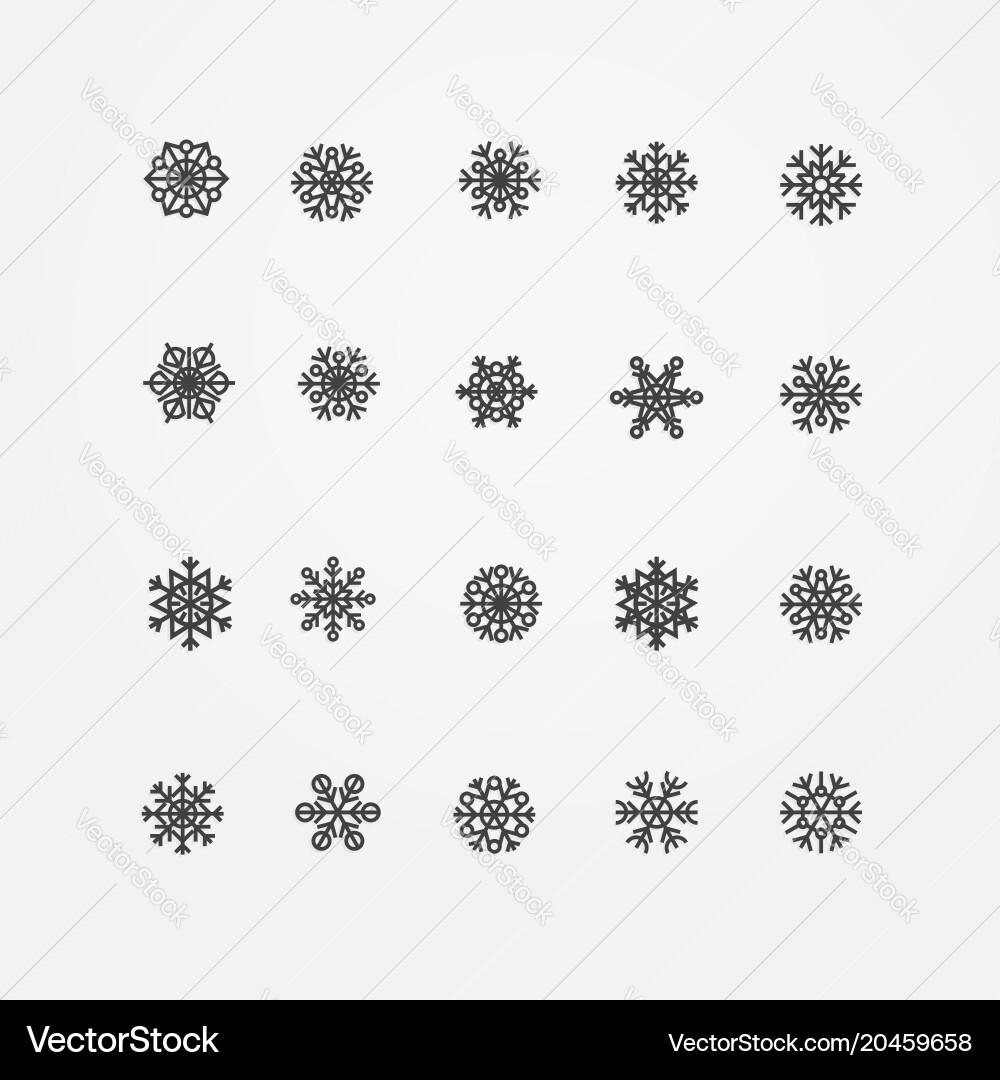 Black snowflakes icon on white background Vector Image