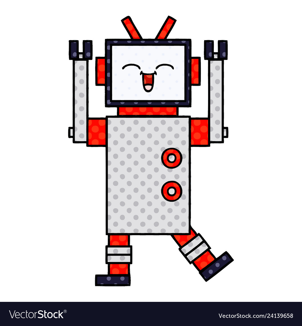 Comic book style cartoon robot