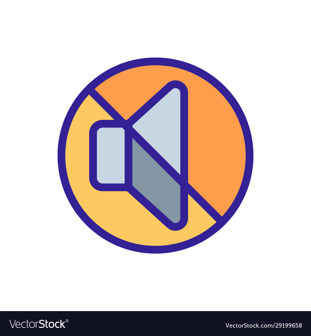 Disabling volume icon isolated contour Vector Image Disabling volume icon isolated contour