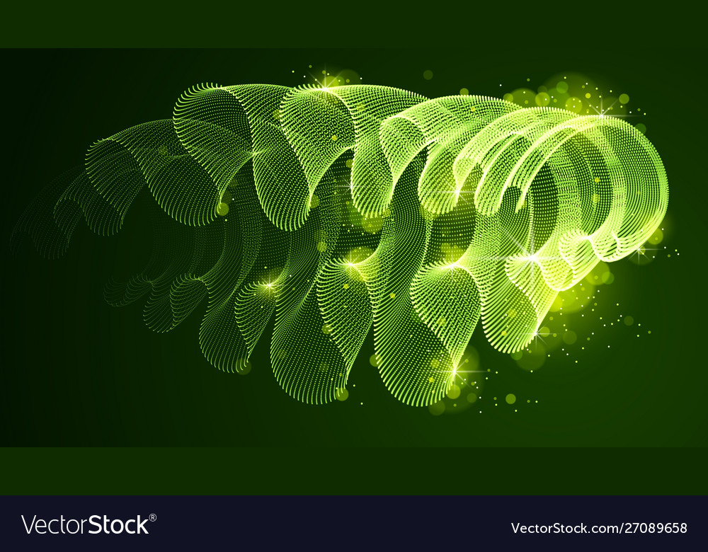 Dynamic magic particles wave flowing over dark vector image Dynamic magic particles wave flowing over dark