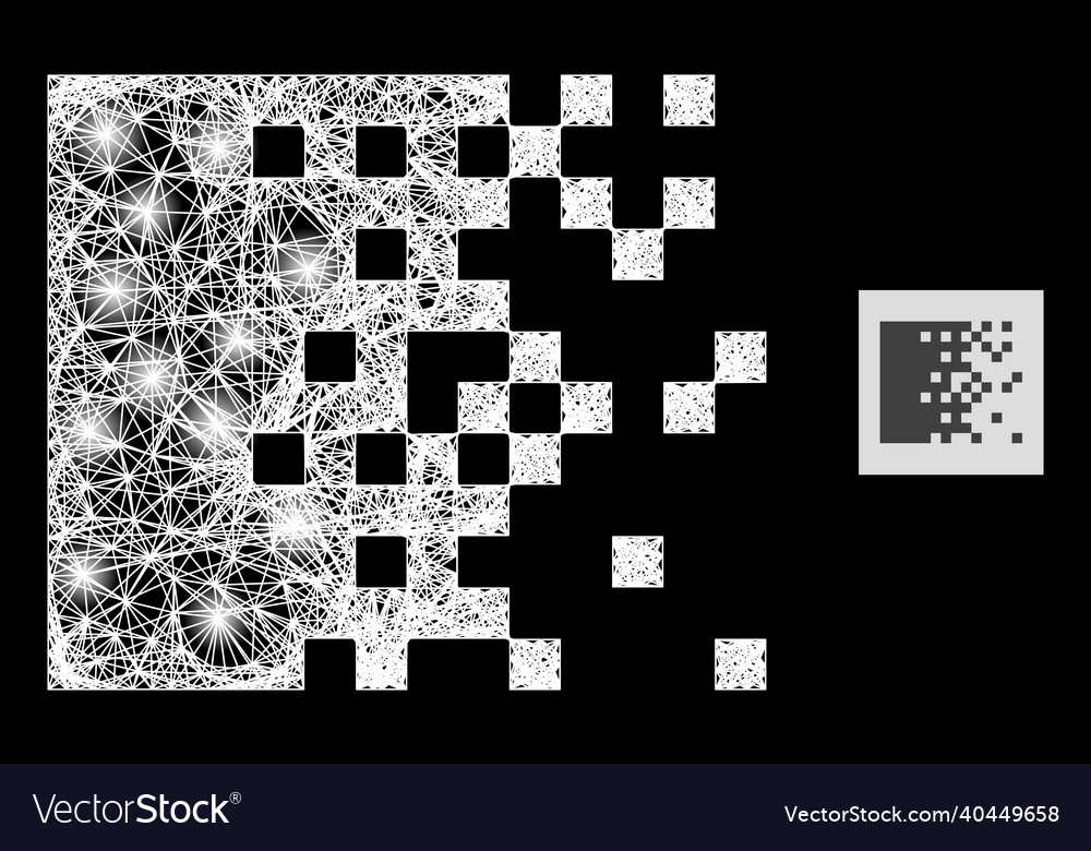 Flare linear mesh dissolving pixels with light vector image Flare linear mesh dissolving pixels with light