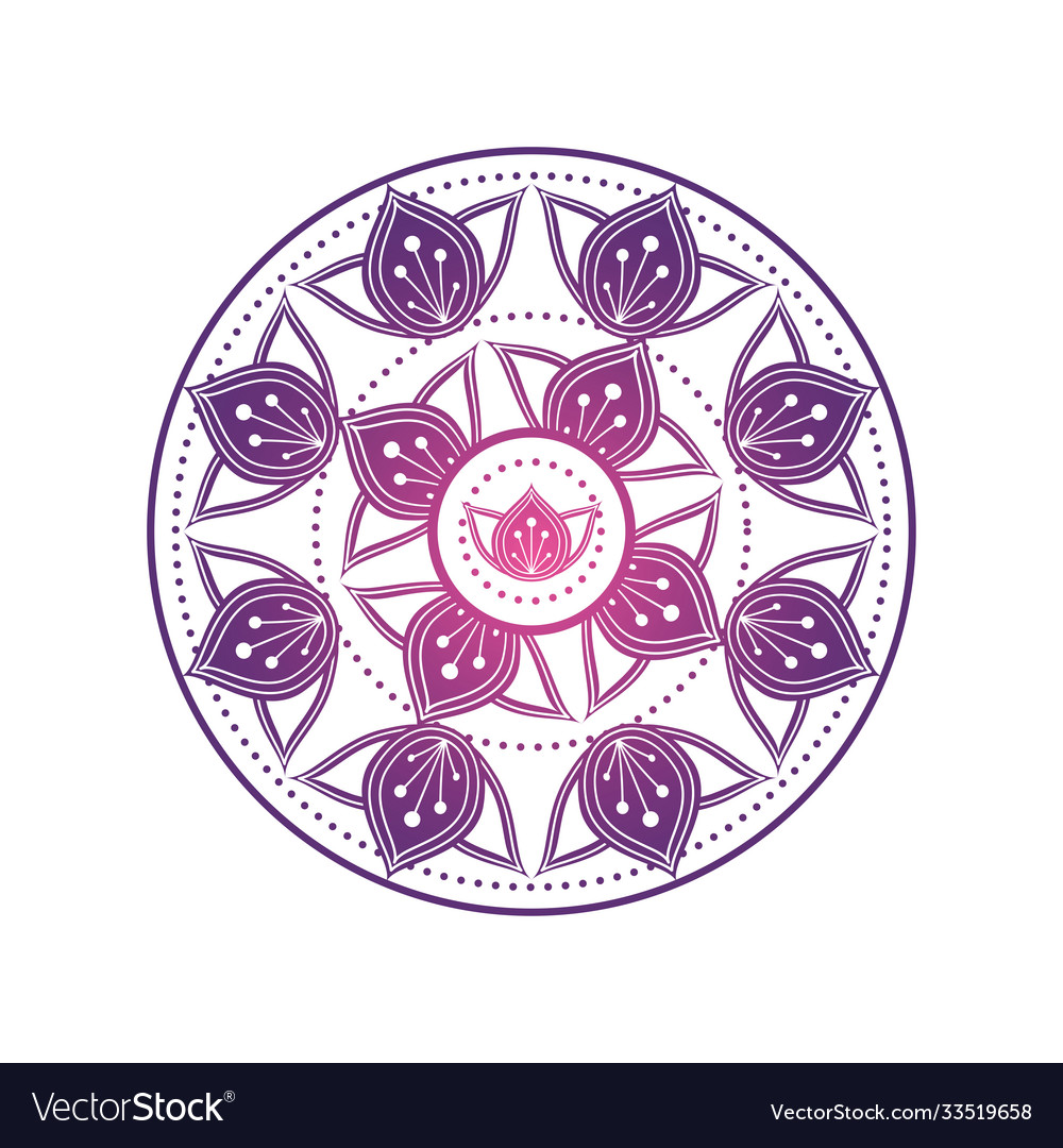 Gradient mandala for henna or tattoo in white
