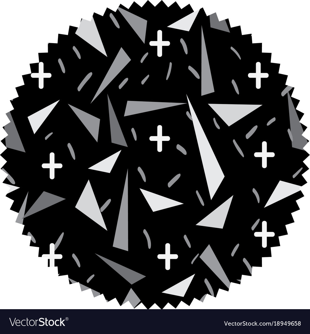 Grayscale circle with geometric graphic style