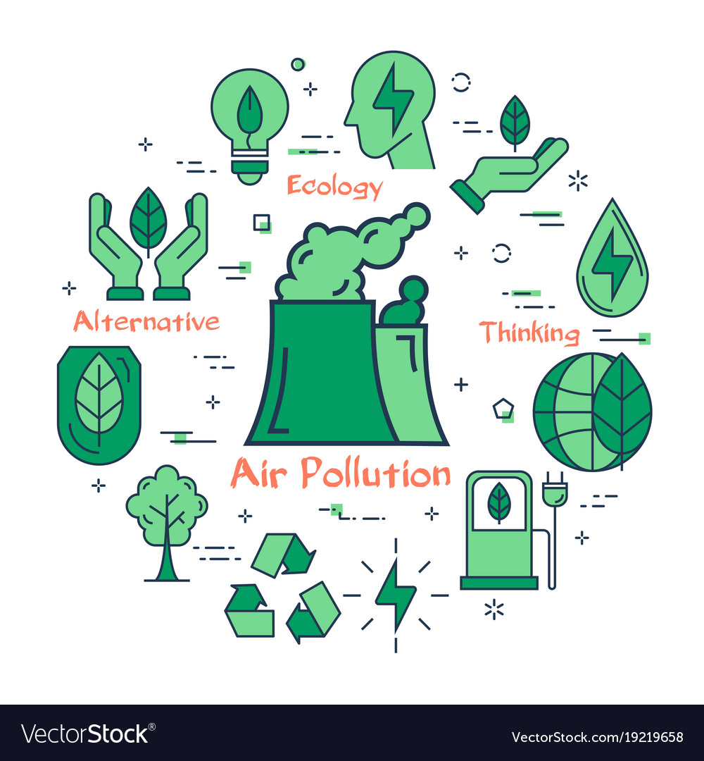 Green air pollution concept