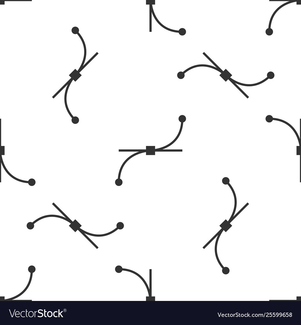 Grey bezier curve icon isolated seamless pattern vector image Grey bezier curve icon isolated seamless pattern