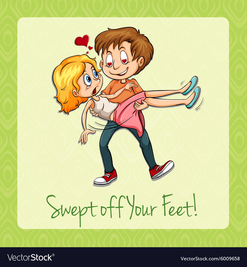 idiom-swept-off-your-feet-royalty-free-vector-image