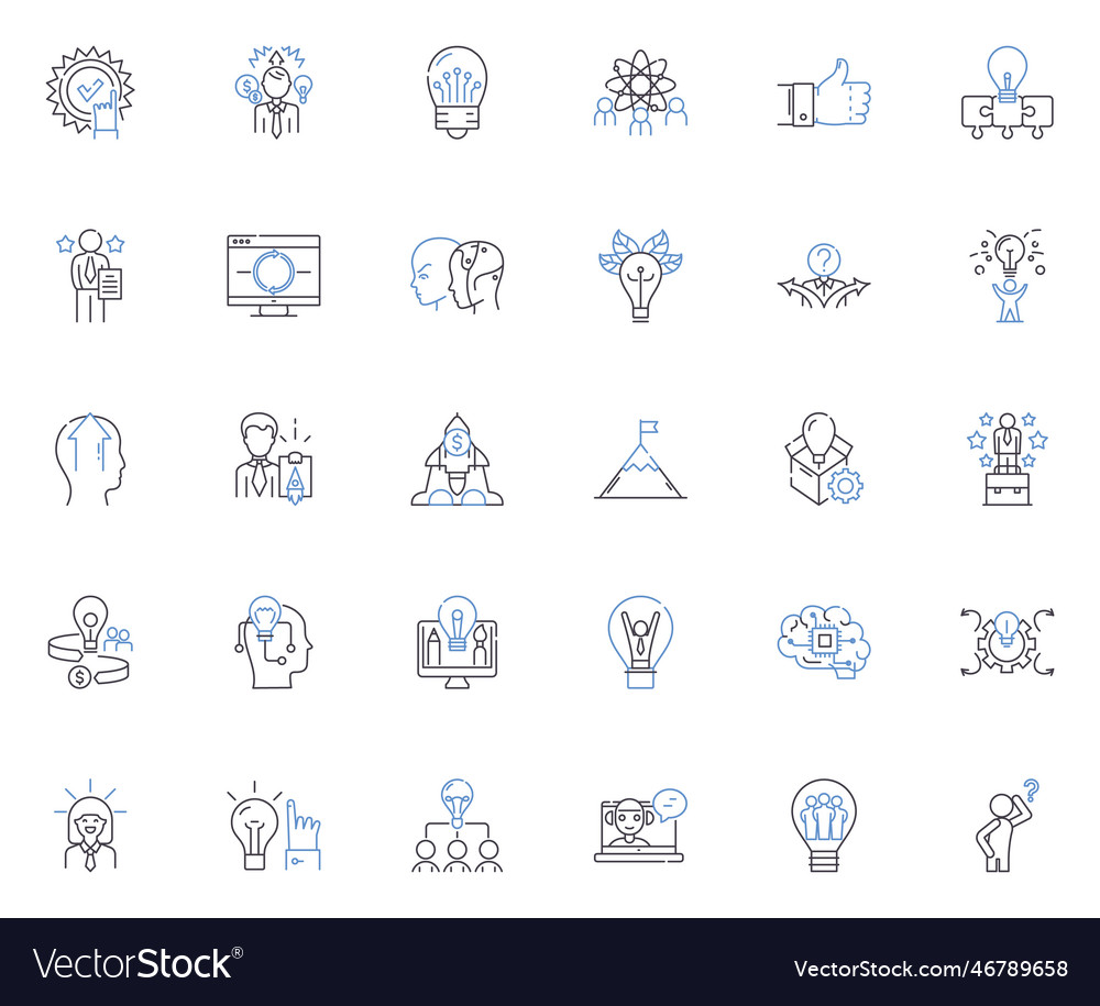 Perception formulation line icons collection Vector Image Perception formulation line icons collection