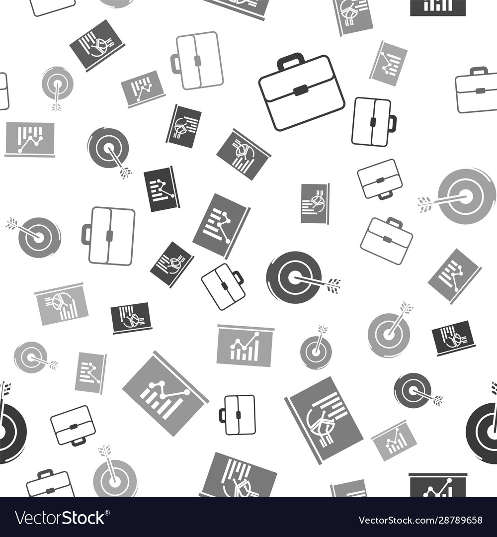 Set briefcase board with graph chart target vector image Set briefcase board with graph chart target