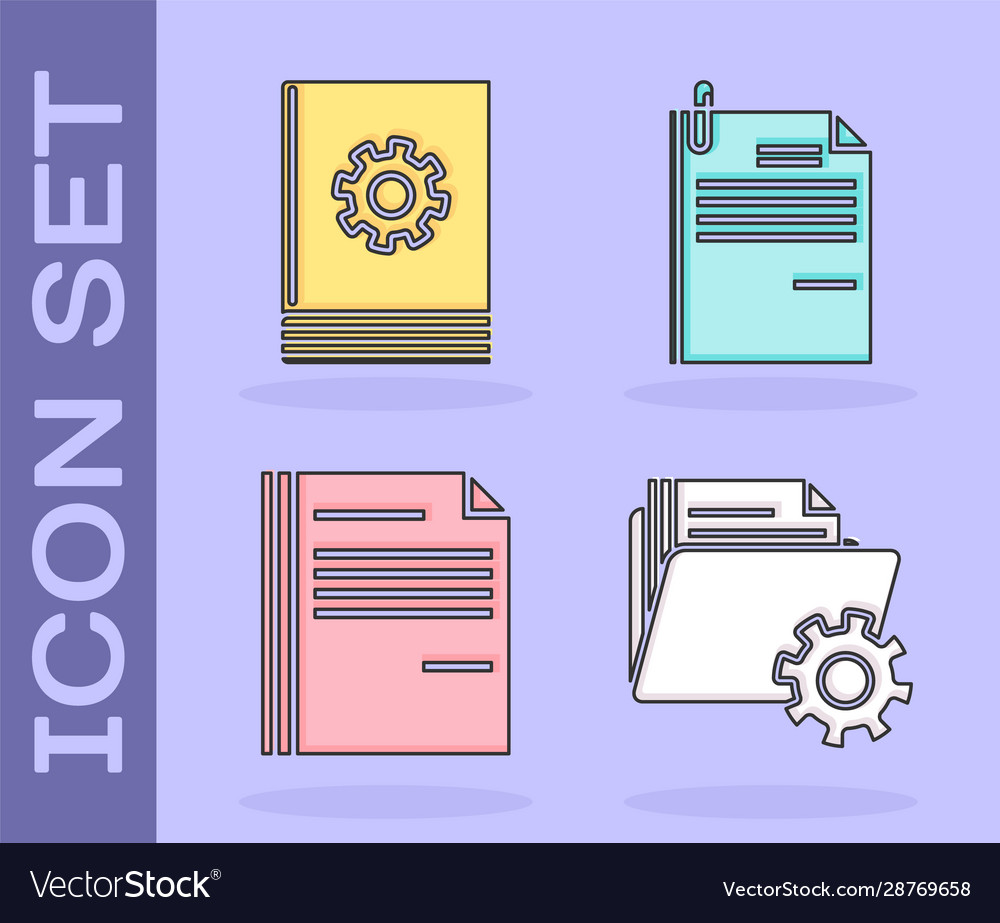 Ordnereinstellungen mit Getriebe manuelle Datei festlegen vector image Ordnereinstellungen mit Getriebe manuelle Datei festlegen