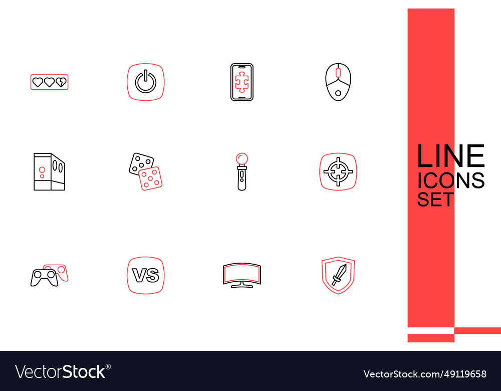 Set line sword for game computer monitor vs vector image Set line sword for game computer monitor vs