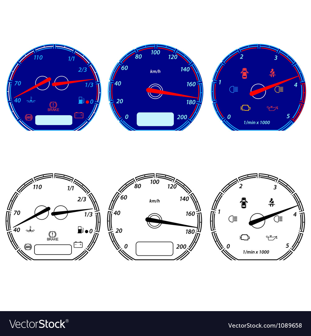 Set of car speedometers for racing design Vector Image