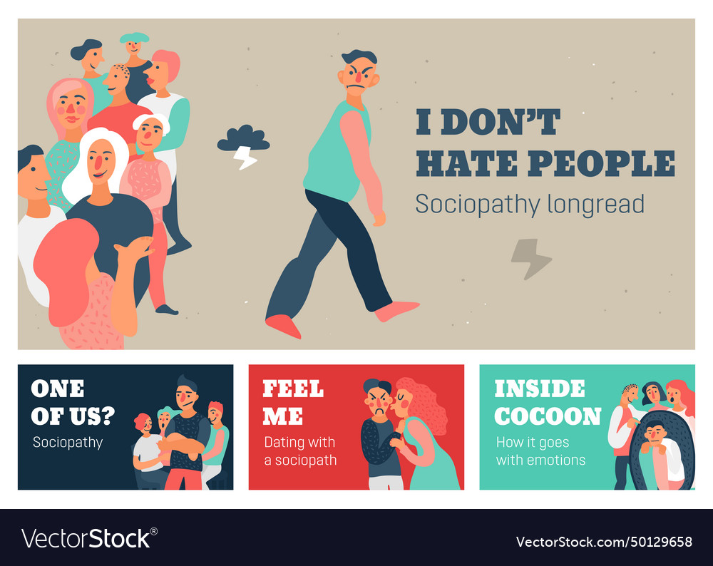 Sociopathy horizontal banners